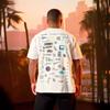 Summer Full Back Printed Short-Sleeved Men'S Loose 240G Celebrity Wall T-Shirt Cotton Round Neck Casual Fitness Sports Short-Sleeved Men