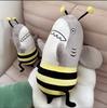 Bee Shark Plush Toy Cartoon Stuffed Animal Fluffy Doll Throw Pillow Home Decorations Kids Birthday