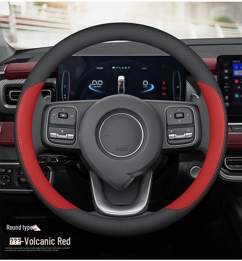 Ultra-Thin Genuine Leather Steering Wheel Cover for Great Wall Wingle 5 & 7 Cannon EV - All Seasons