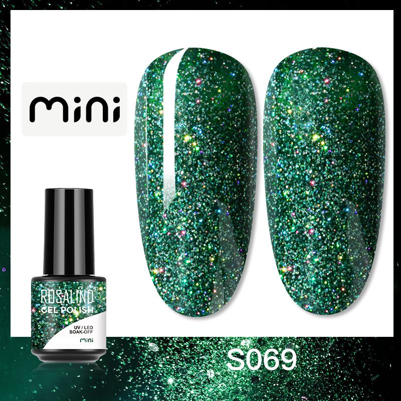 ROSALIND 150 Colors Mini Nail Gel Polish Soak Off UV Gel Nail Polish Long Lasting Base Top Gel Polish Temperature Cat Eye Glitter Nail Gel Glue