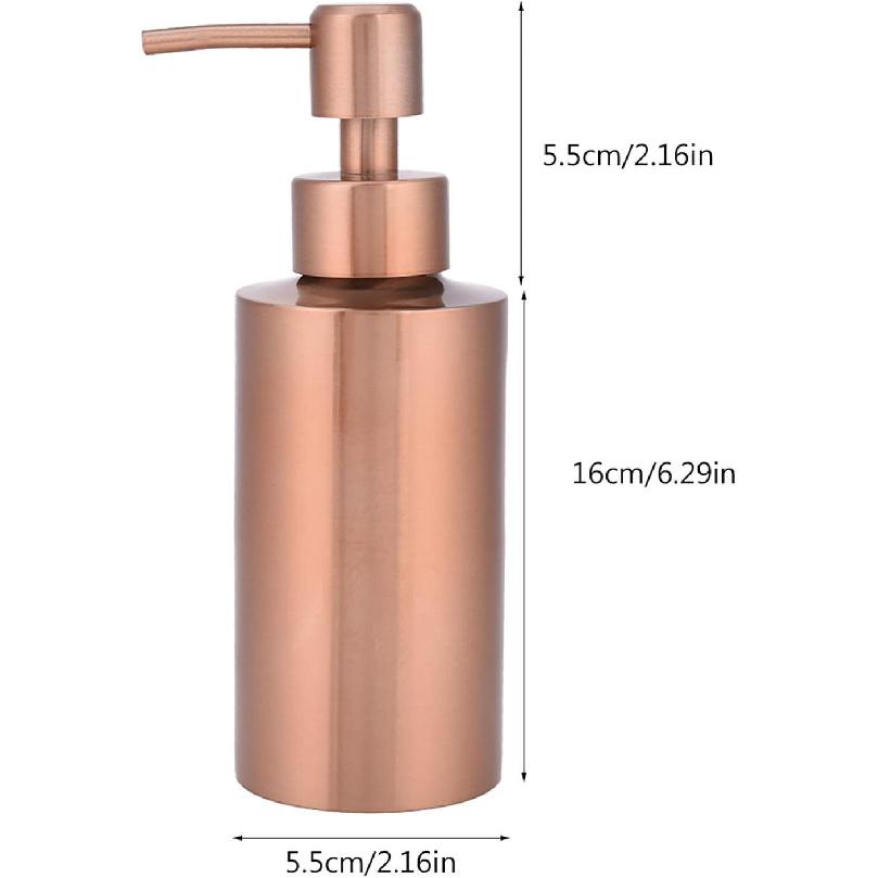 Soap Dispenser - 250ml Stainless Steel Kitchen Bathroom Countertop Hand Pump Soap Dispenser Lotion Bottle (Rose Gold)