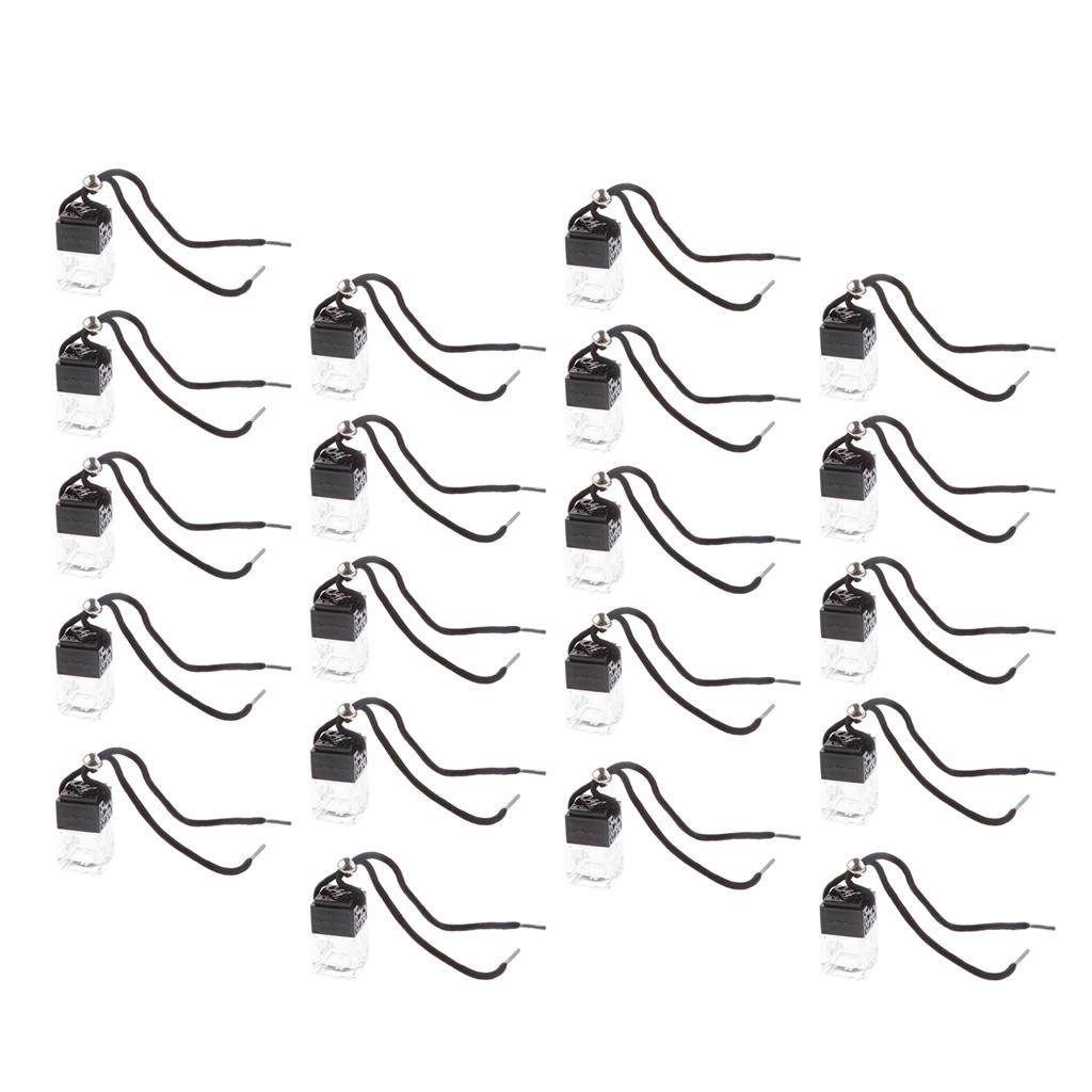 20 PCS HOME CAR HANGING AIR FRESHENER PERFUME FRAGRANCE DIFFUSER GLASS BOTTLE Empty Perfume Bottle For  Auto RV Truck
