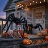90-200cm Schwarze Gruselige Riesenspinne Riesige Spinnwebe Halloween Dekoration Requisiten Spukhaus Feiertag Außen Riesige Dekoration