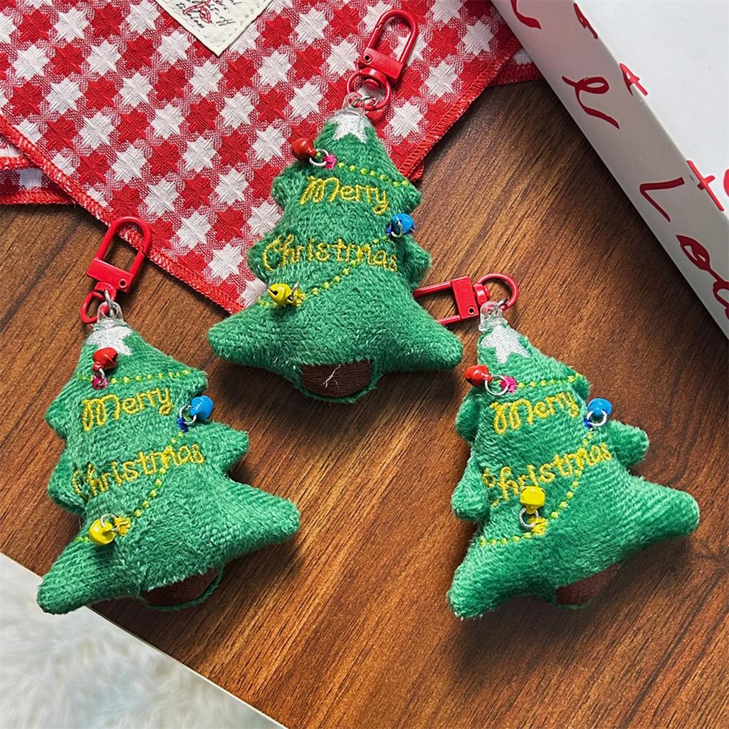 Christmas Tree Plush Keychain Pendant, Cute Little Bell Christmas Gift, Bag Pendant Student Backpack Holiday Accessories