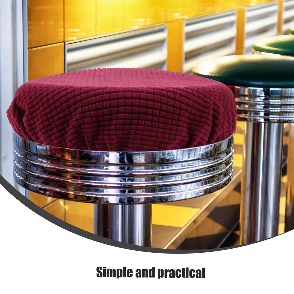 1Pcs Round Stool Cover Polyester Elastic Chair Protector Home Use Dustproof Dining Chair Seat Cover Convenient Foldable