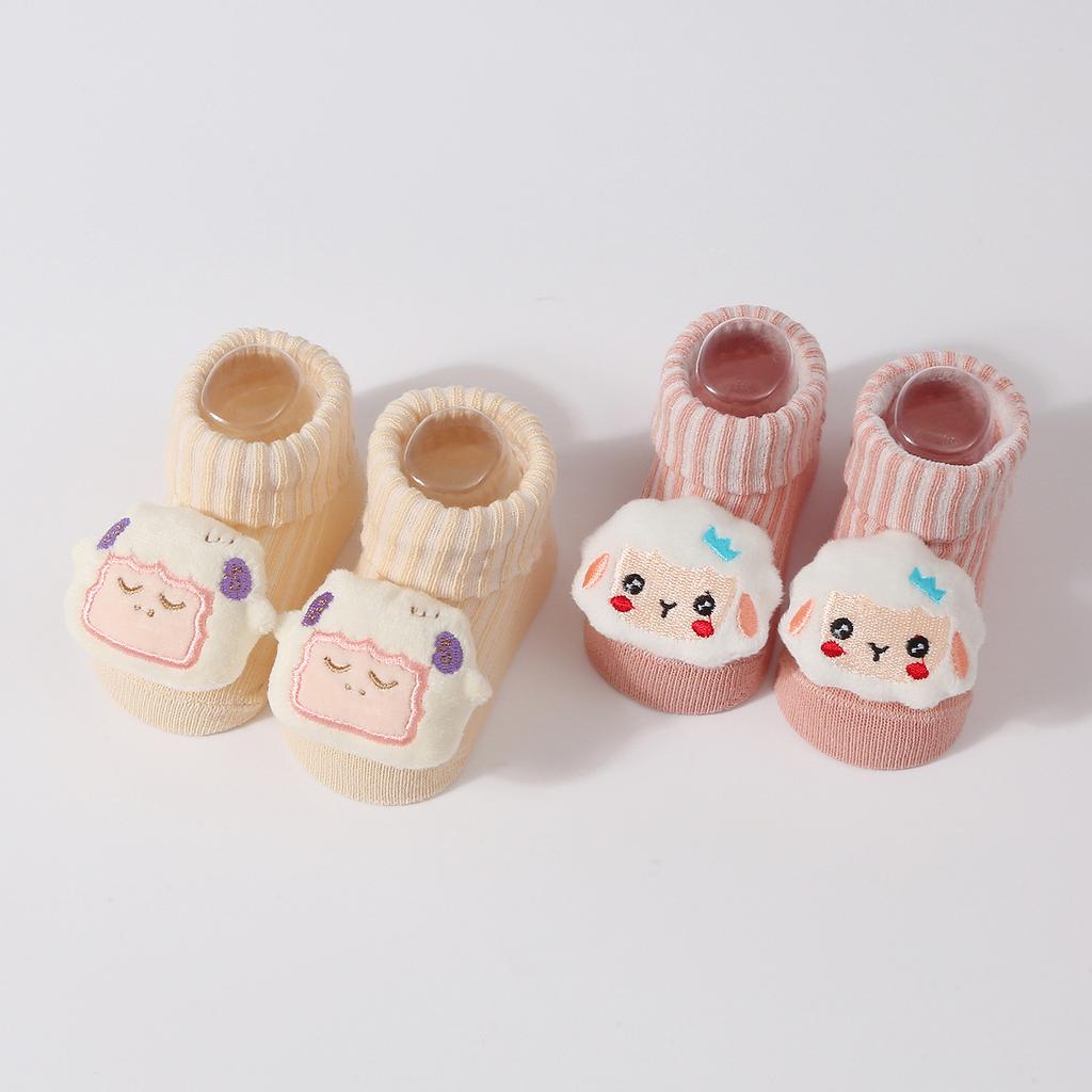 New Kawaii Cotton Soft Socks for Newborn Baby Cartoon Animal 3D Doll Socks for Girls Boys Infant Pink Short Socks 0-6 Month