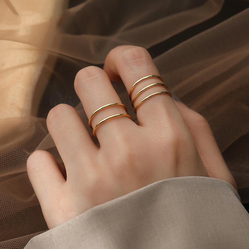 Gold Open Ring: Korean-Style Fashion, Versatile Index Finger Ring for Women & Students