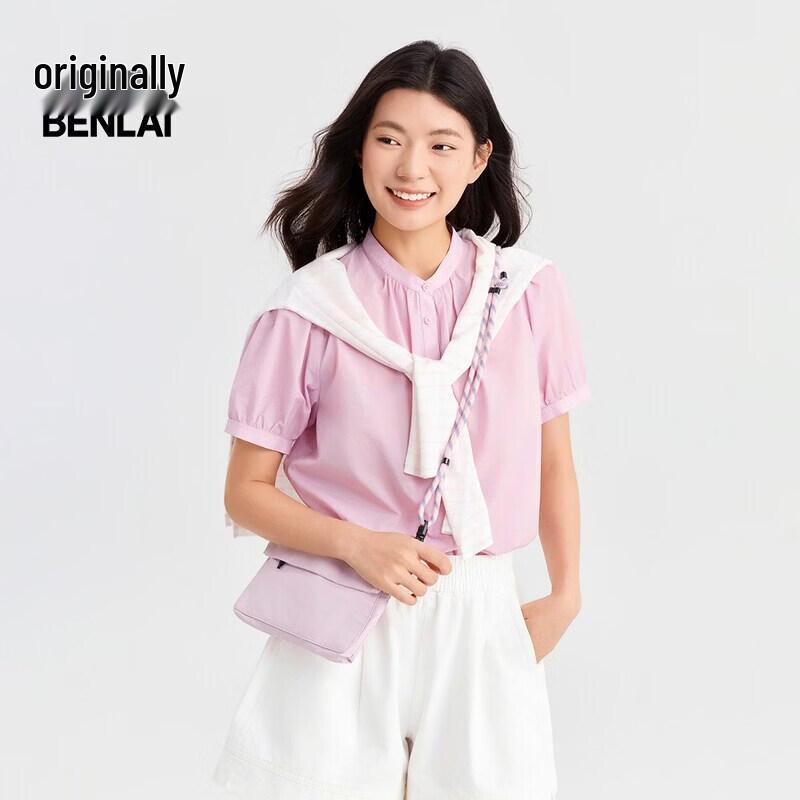 Женская короткорукавная рубашка Benlai с воротником-стойкой S