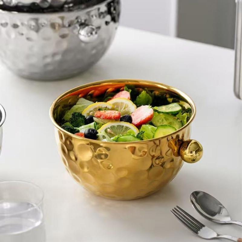 2PCS 304 Nonrust Steel Ice Buckets Set With Textured Hammered Finish And Ergonomic Handle Gift Ice Container Set