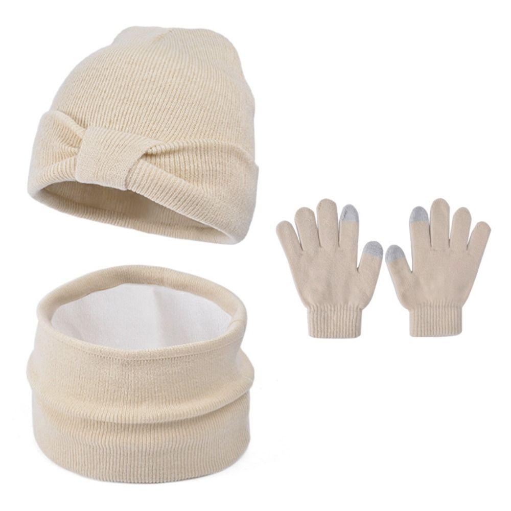 3Pcs/Set Warm Kids Hats Scarfs Gloves Set Cute Baby Beanie Cap Gift Mitten  Toddler