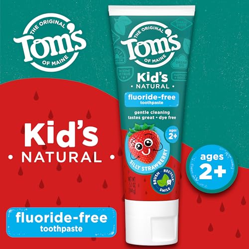 Tom's of Maine, Children's Natural Toothpaste, Fluoride-Free, Silly Strawberry, 5.1 oz (144 g)