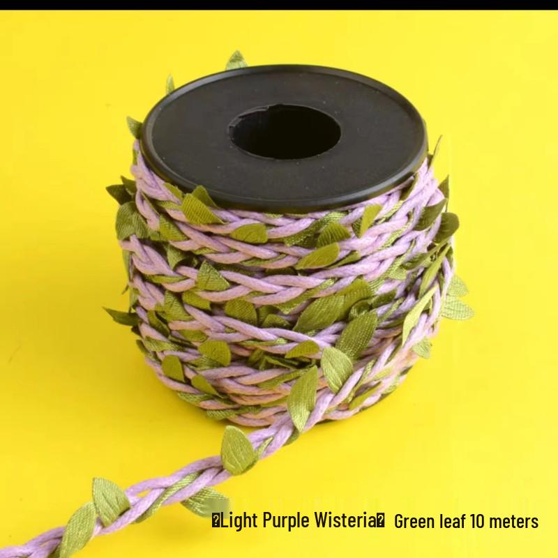 Jute Rope with Rattan Green Leaves for DIY Air Conditioner Pipe Decoration and Crafts