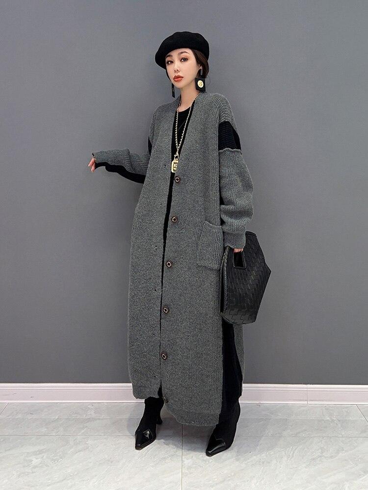 Xitao Lässige lange Strickjacke für Damen WLD10176