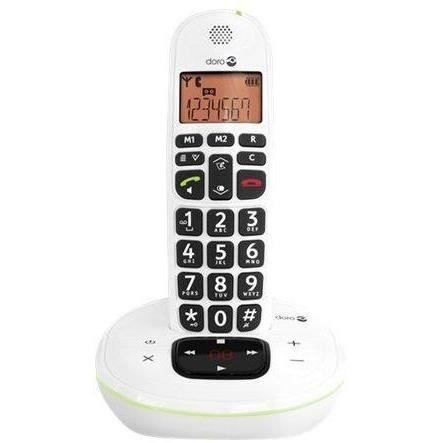Téléphone sans fil DORO PhoneEasy 105wr avec répondeur et ID d'appelant - Noir