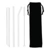 High Borosilicate Sharp Glass Straw Reusable Drinking Straw Set with Brush Bubble Tea Smoothies Cocktails Drinks Bar Accessories