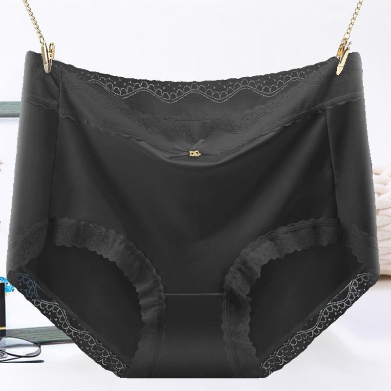 Underpants for Women Low Waisted Briefs with Black Fungus Edges Cute Simple Cotton Breathable Triangle Underwear Panties
