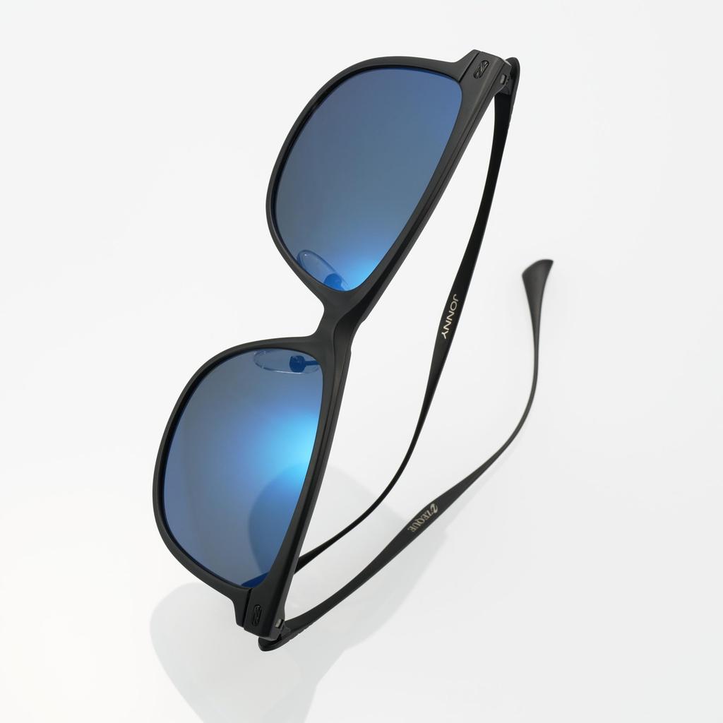 Zeque Polarized Sunglasses JONNY Matte Black Silver MASTER BLUE F-2223 &