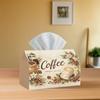 2D Flat, 1pc 2Dflat Coffee-Themed Retro Style Daily Office Holiday Tissue Box