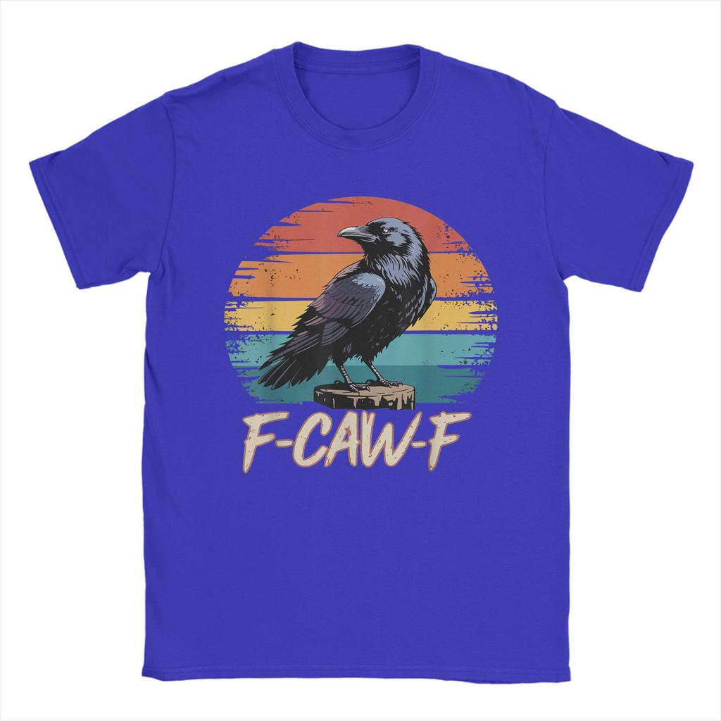 Men Women's T Shirt Retro F-Caw-F  Black Bird Crow Funny Crow Bird Cawing Grunge T-Shirts Summer Tees Clothes Plus Size 5XL