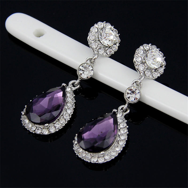 Women Charm  Bridal Water Drop Earrings Wedding  Stud Earings