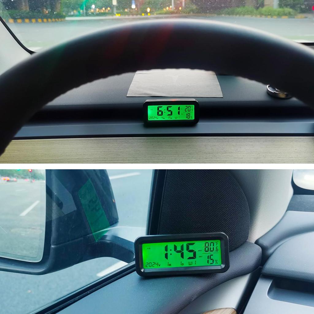 happykau Car Clock, Digital Clock, Solar Electronic Clock, Car Clock,