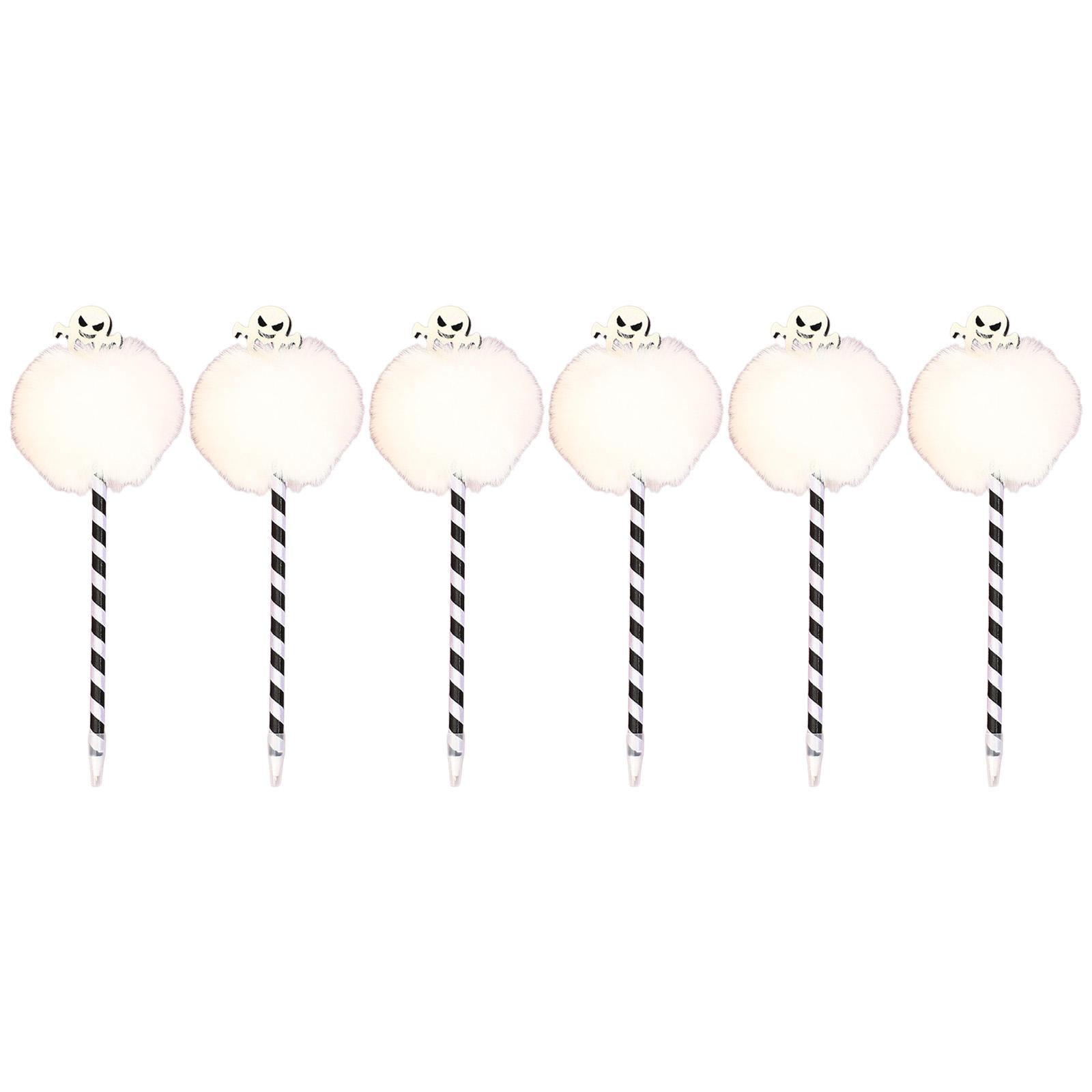 

6x/набор шариковых ручек с помпонами 0,7 мм ручка для подписи ручка для Хэллоуина ручка для гладкого письма канцелярские принадлежности для студентов