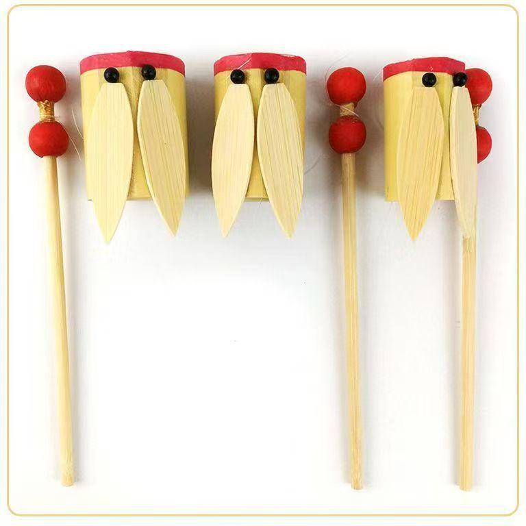 Bamboo Cicada Chirping Rattle Drum: Handmade Children s Gift and Kindergarten Science Teaching Aid