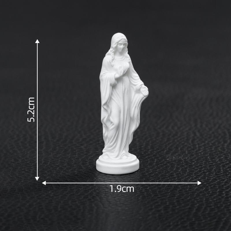 White Resin Mary Statue Fine Carving Weather Resistant Finish For Garden Patio Home Religious Decoration