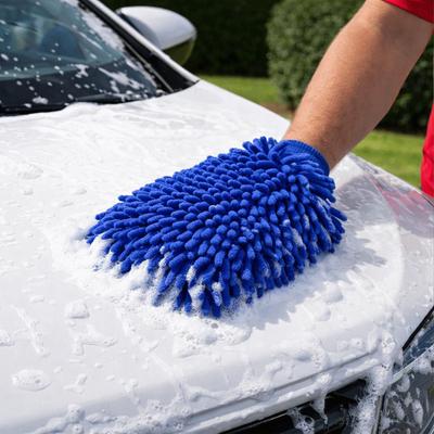 2 Pieces Ultra Absorbent Car Wash Glove Elastic Coral Fleece Gloves Microfiber Gloves  Auto Cleaning
