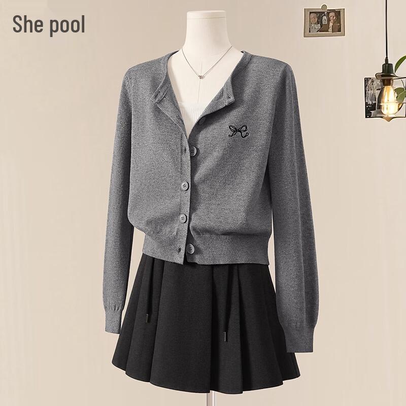 

Ta Chi Women s Embroidered Round Neck Short Cardigan One Size