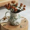 American Country Crackle Glaze Ceramic Milk Jug Vase - Pastoral Feng Shui Flower Arrangement Retro Decor