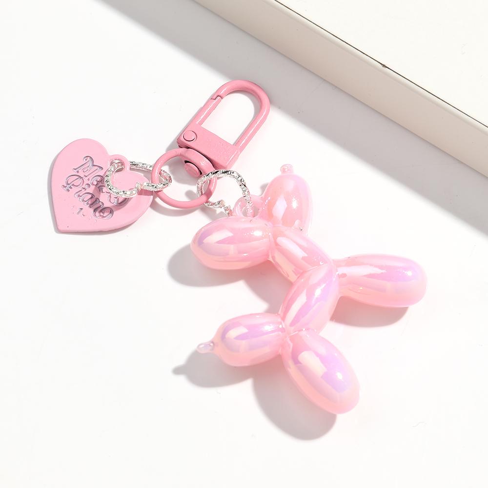 Kreativer Großer Ballon Hund Herz Schlüsselanhänger für Frauen Mädchen Niedlich AB Bunt Acryl Hund Schlüsselanhänger Handy Tasche Anhänger Zubehör Geschenke