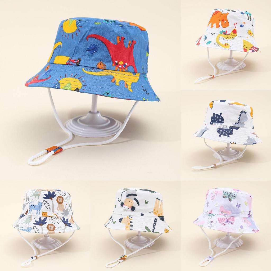 Cartoon Dinosaur Baby Sun Hat With Wide Brim For Outdoor Sun Protection In Spring Summer