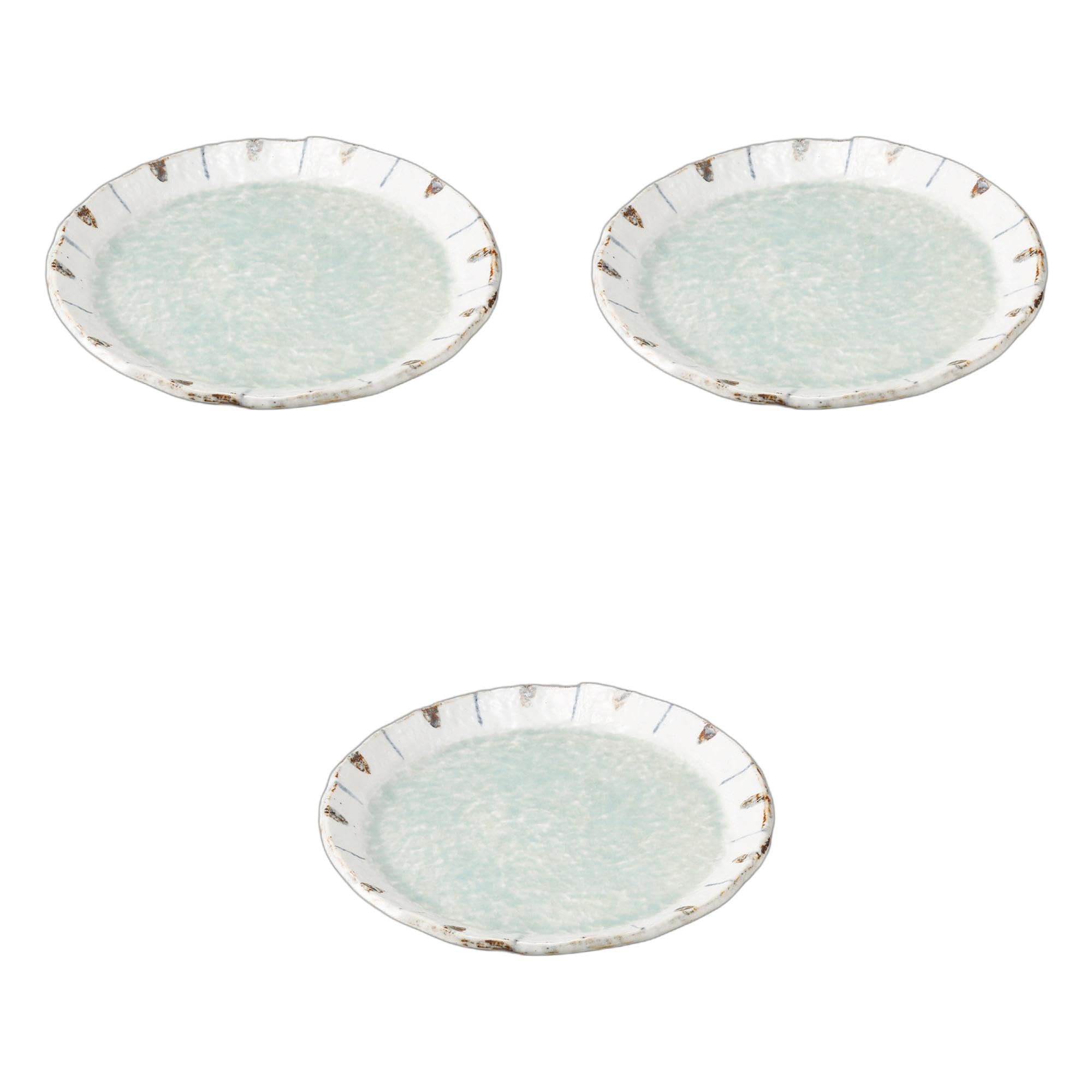 

Set of 3 Hiwa Glazed Tokusa Round Plates x Ceramic Serving Plates by Setomonohonpo 9.0cm [28.7 2.8cm]