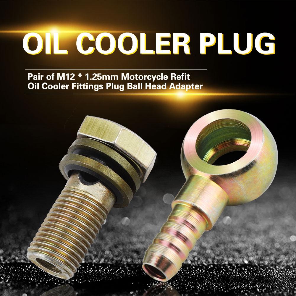 

Пара фитингов масляного радиатора для мотоцикла M12 * 1,25 мм, переходник с шаровой головкой M8 чёрный