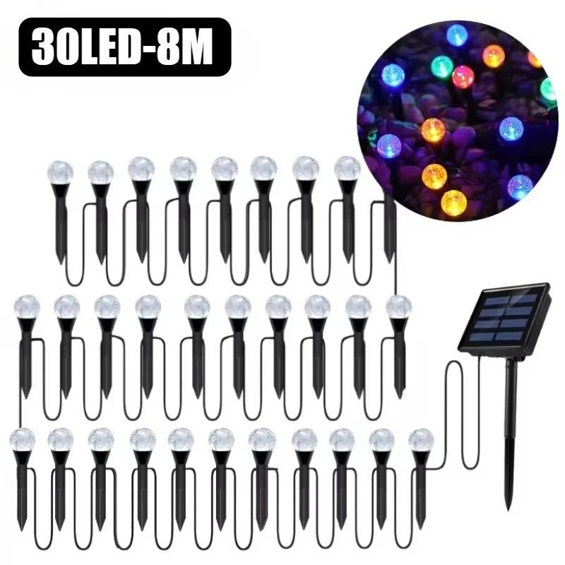 Outdoor Solar Light Bubble Ball Waterproof Lawn Lamp Garden Pilot Lantern String for Patio Camping Birthday Decoration Lighting