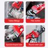 8in/10in/12in Heavy Duty Straight Pipe Wrench Adjustable Aluminum Plumber Wrench with Floating Hook Jaw I Beam Handle Red