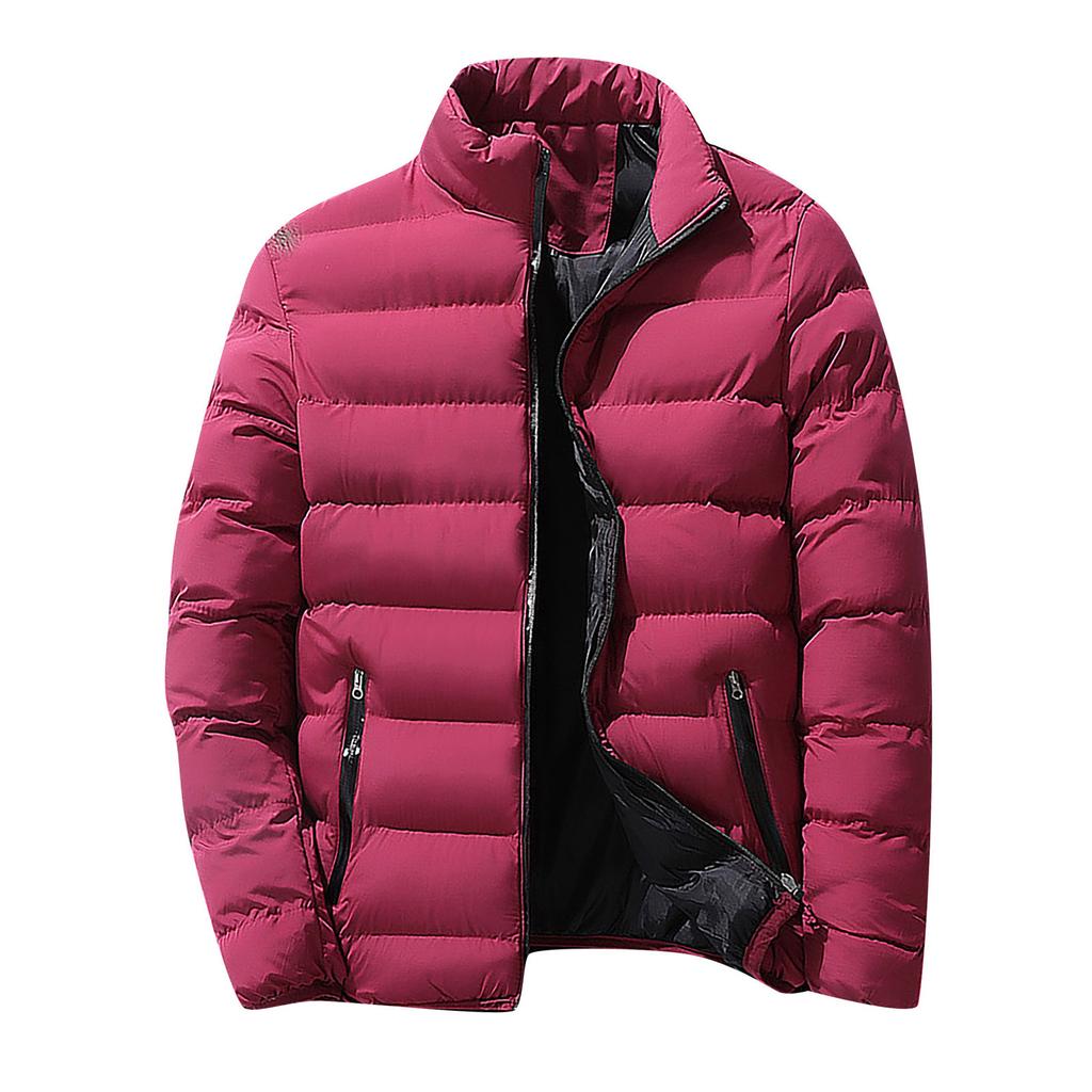 Men's Winter Thickened Lightweight Warm Sports Jacket Youth Stand-up Collar Casual Jacket