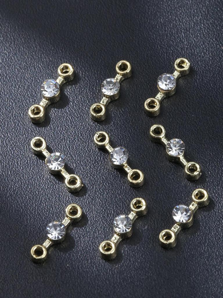Gold Nail Charms 10pcs 3D Alloy Nail Art Decorations DIY 2025 Gift For Girls