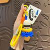 Cute Crochet Badminton Keychain, Handmade Shuttlecock Bag Charm with Braided Rope Clip