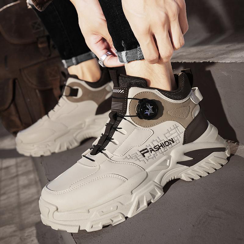 Men's Outdoor rotating buckle trendy casual sports shoes four season soft soled non slip outdoor running shoes student sneakers