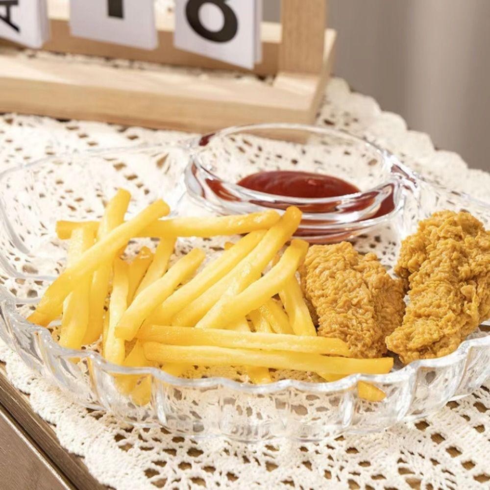 Fashion Transparent Shell Dish with Vinegar Discs Creative Dumpling Plate Fruit Plate