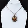 Baltic Amber Gemstone Pure Copper Wire Wrapped Handmade Pendant Jewelry