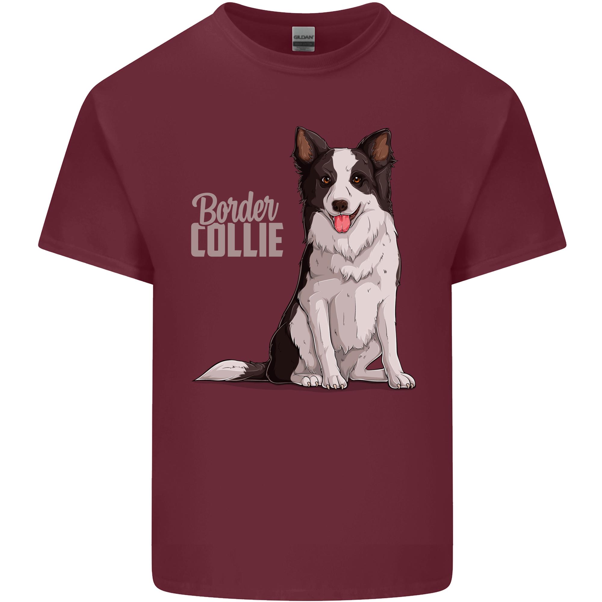 A Border Collie Dog Illustration Unisexs Light Cotton TShirt S