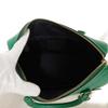 Used 9726 Roan Satchel 79946 7922 Cross Grain Calfskin 2-Way Shoulder Bag Crossbody with Metal Logo Green Unisex from