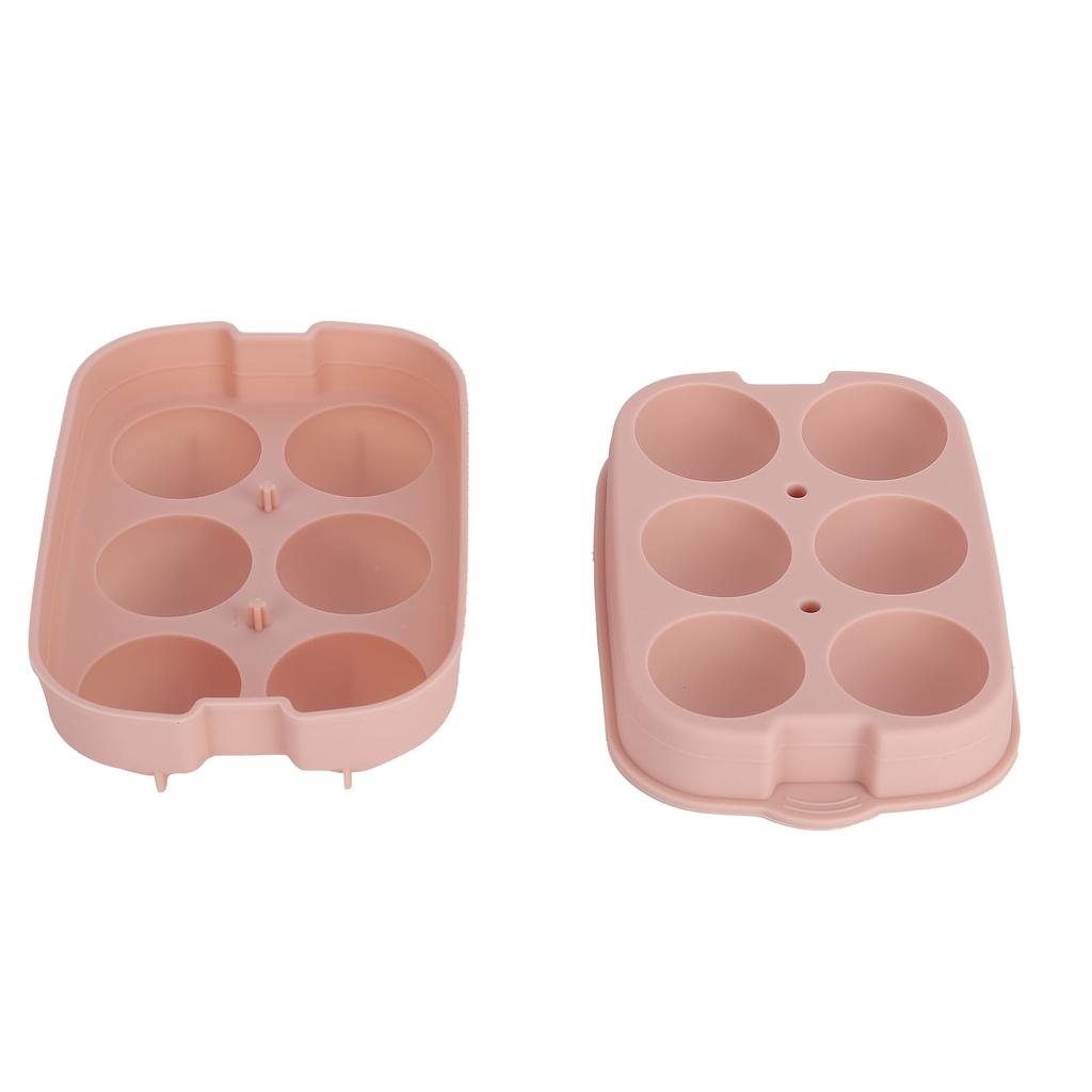 Silicone DIY Ice Cubes Mold Ice Ball Maker Mould Tray for Home Bar Party Cocktail UseLight Pink 6Hole 45mm