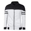 Neue Herren-Freizeitjacke mit Banddesign, modisches Farbblock-Samt-Sweatshirt