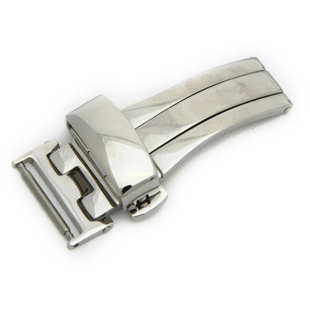 CASSIS Watch Strap D-Buckle PD-BUCKLE Mirror Finish 16mm Silver with Replacement Tool CAPDSSM016