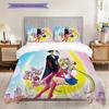 Süßes Cartoon-Thema Sailor Moon Tsukino Usagi Cartoon bequemer Heim-Bettbezug und Kissenbezug (1 * Bettbezug + 2 * Kissenbezug, ohne Füllung)A2