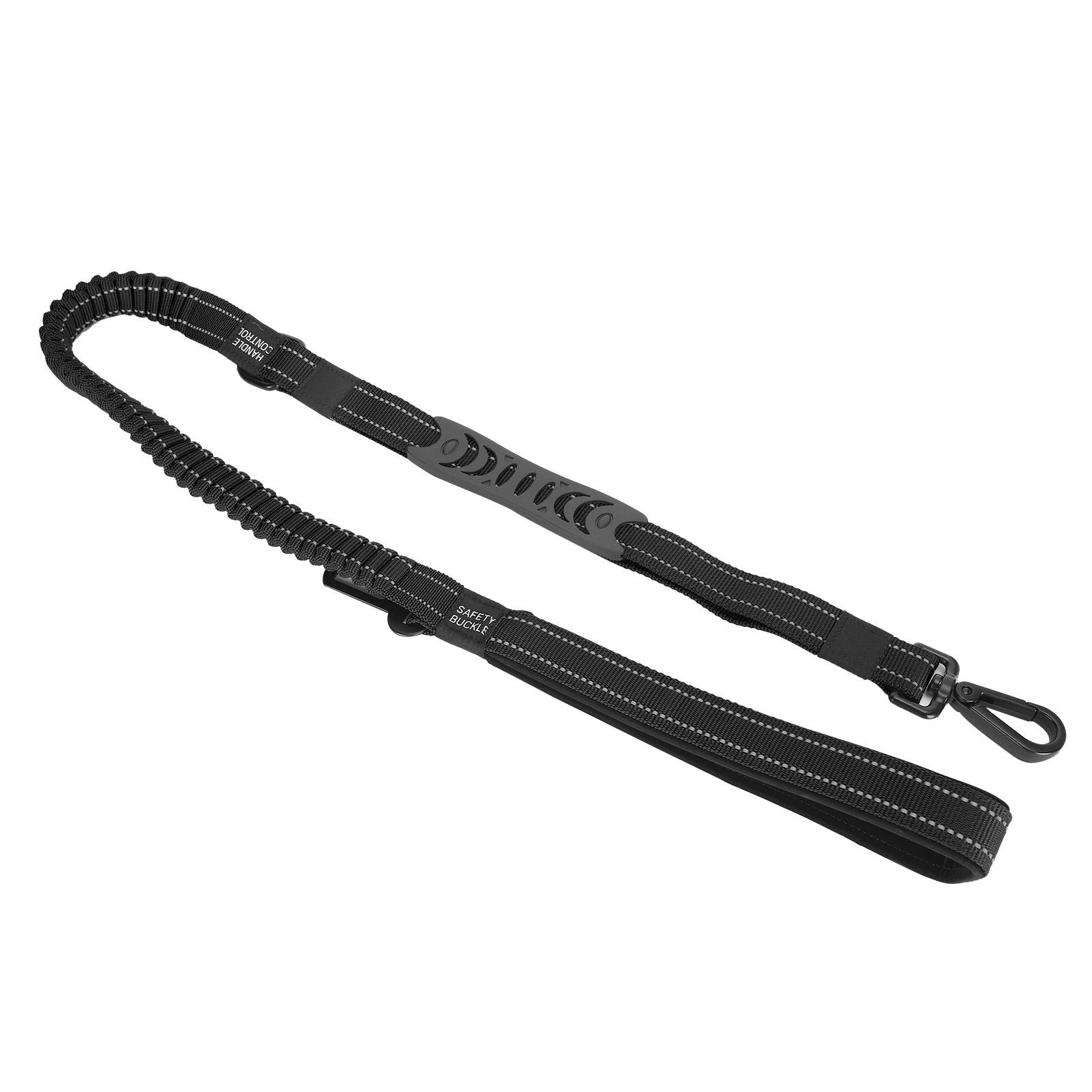 Pet Safety Car Seat Belt Dog Walking Leash AntiLost Reflective Training Nylon Strap(Black )